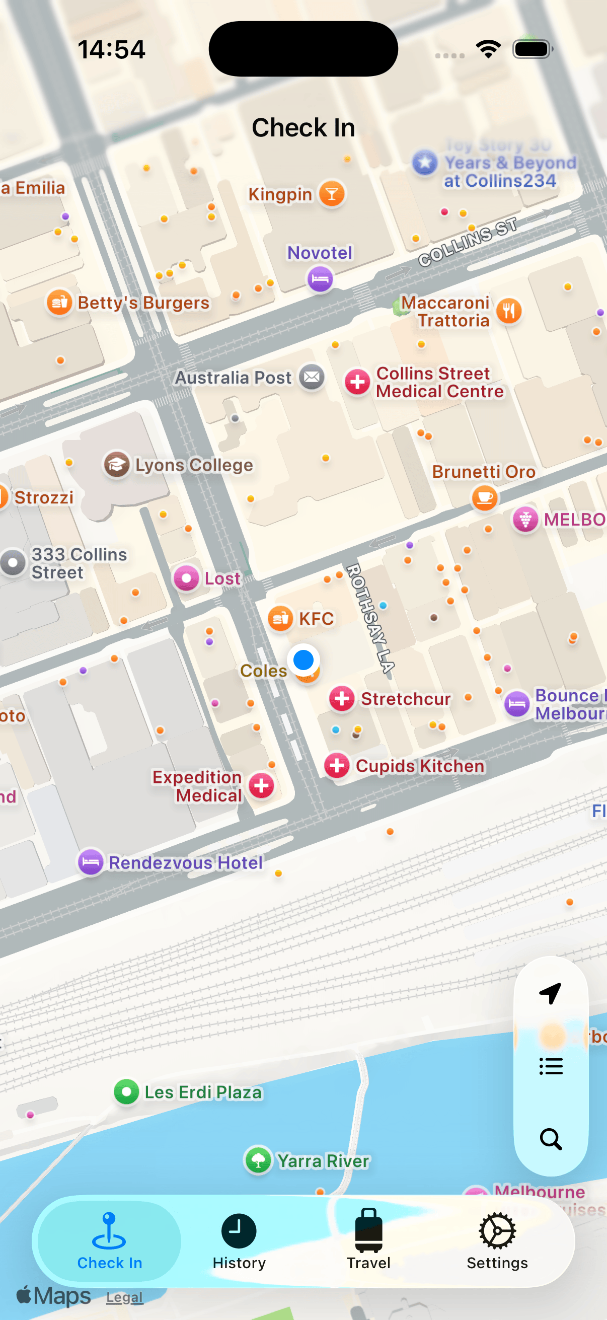 nicoPlace check-in map preview